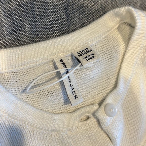 Janie And Jack White Ruffle Cardigan 6-12 Months - Picture 3 of 4